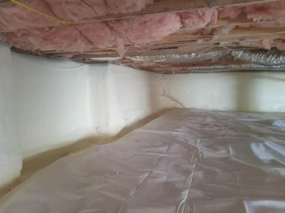 Crawl space encapsulation with closed-cell spray foam for Metal Roof Coating in Erlanger